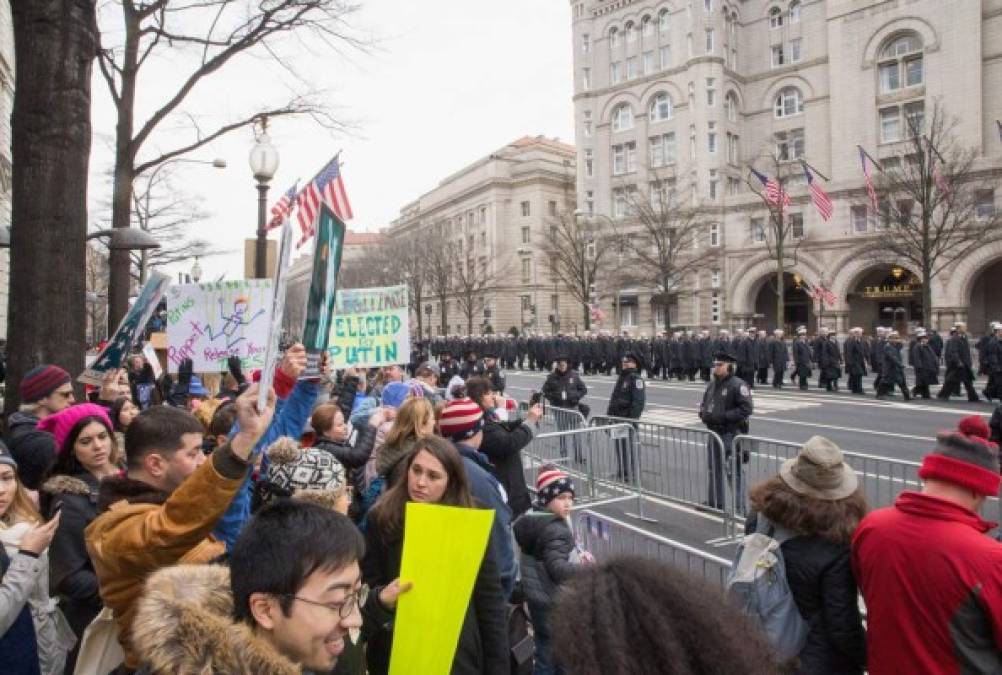 Las protestas fueron parte de las actividades durante el cambio de mando en los Estados Unidos.