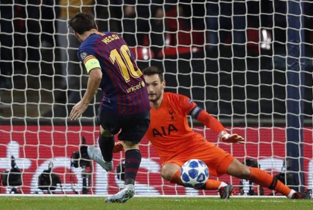 Cuando el Tottenham tenía encima al Barceloa en busca del empate, apareció nuevamente Messi y en el minuto 90 marcó el gol de la tranquilidad. Sacó un remate que engañó al portero de los Spurs.