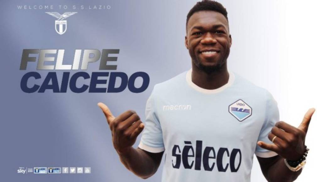 Tras aprobar el martes los exámenes médicos con la Lazio, el conjunto de la capital italiana confirmó el fichaje del delantero ecuatoriano Felipe Caicedo.