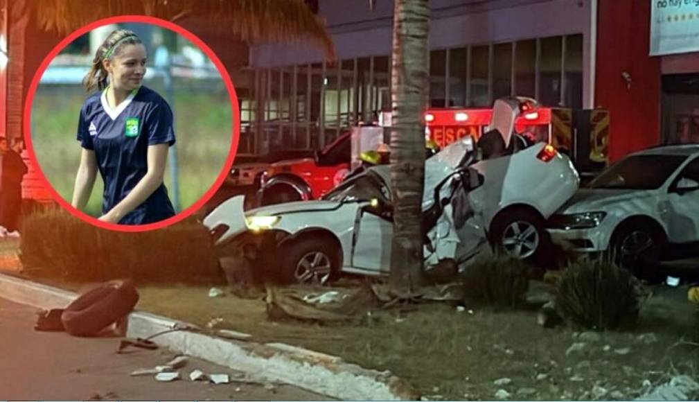 El auto de Karla Tores impactó contra una palmera del bulevar Juan Alonso de Torres, en la colonia Villas del Juncal, en la madrugada del viernes.