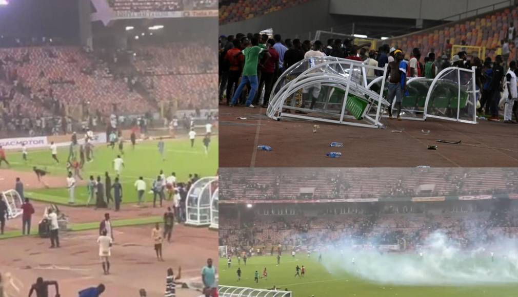 La selección de Nigeria se quedó sin poder clasificar al Mundial de Qatar y la afición armó un verdadero casos en el estadio evidenciando su frustración por no lograr el objetivo. Fotos AFP y Capturas.
