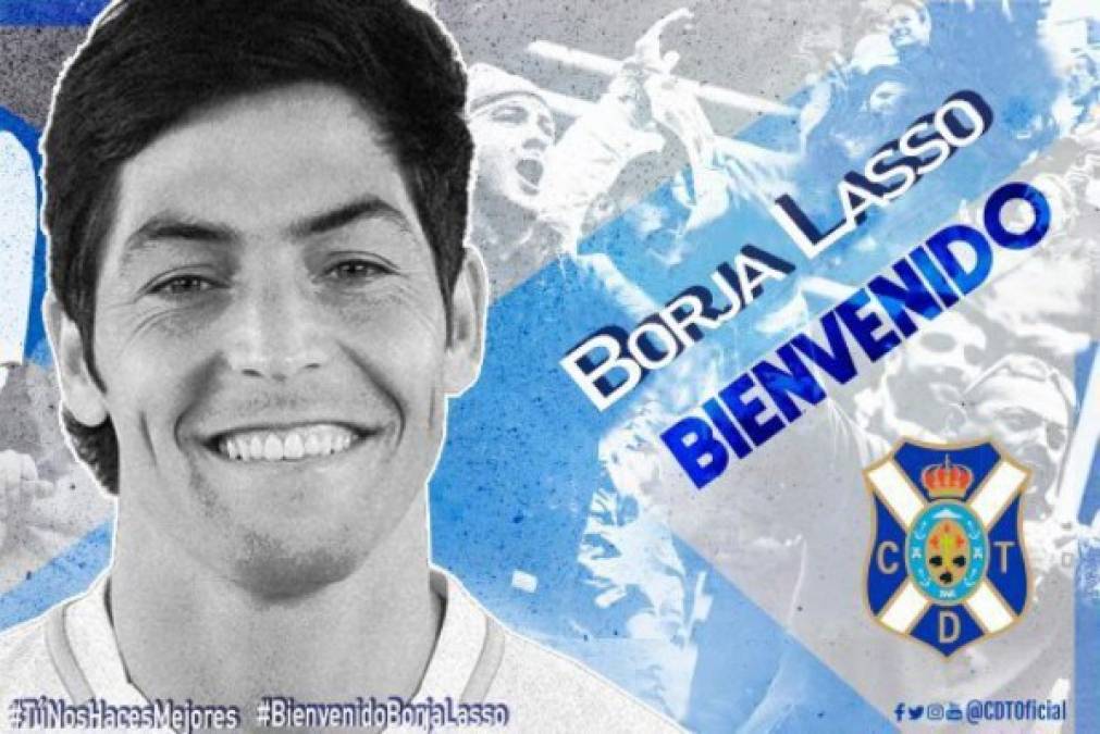 El Tenerife ha fichado al medio-ofensivo Borja Lasso. Firma hasta junio de 2021.