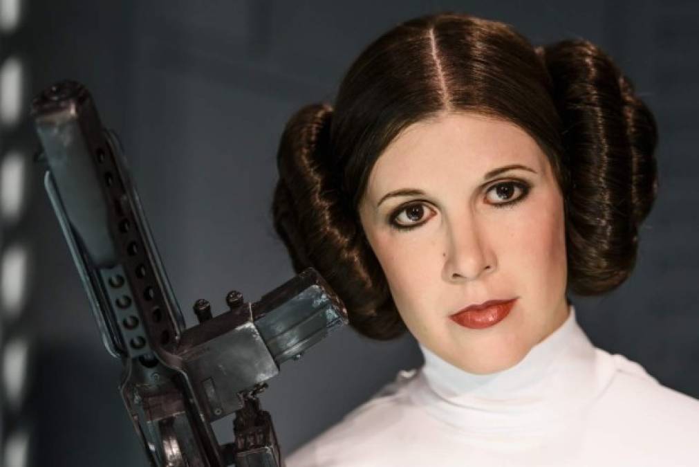 Figura de cera de la actriz Carrie Fisher interpretando a Leia Organa en Star Wars.