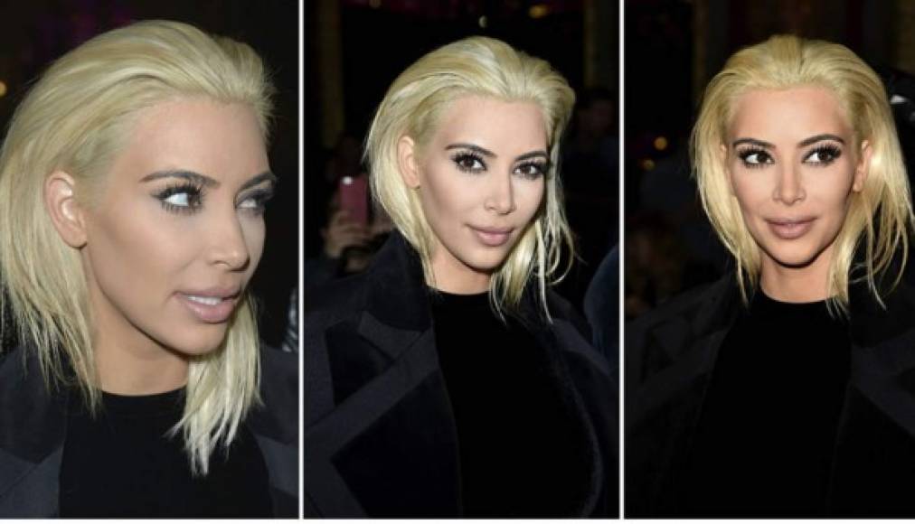 Tres fotos de Kim Kardashian.