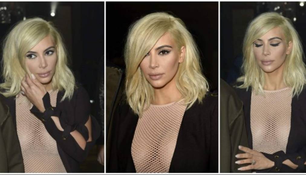 Tres fotos de Kim Kardashian con su nuevo look.
