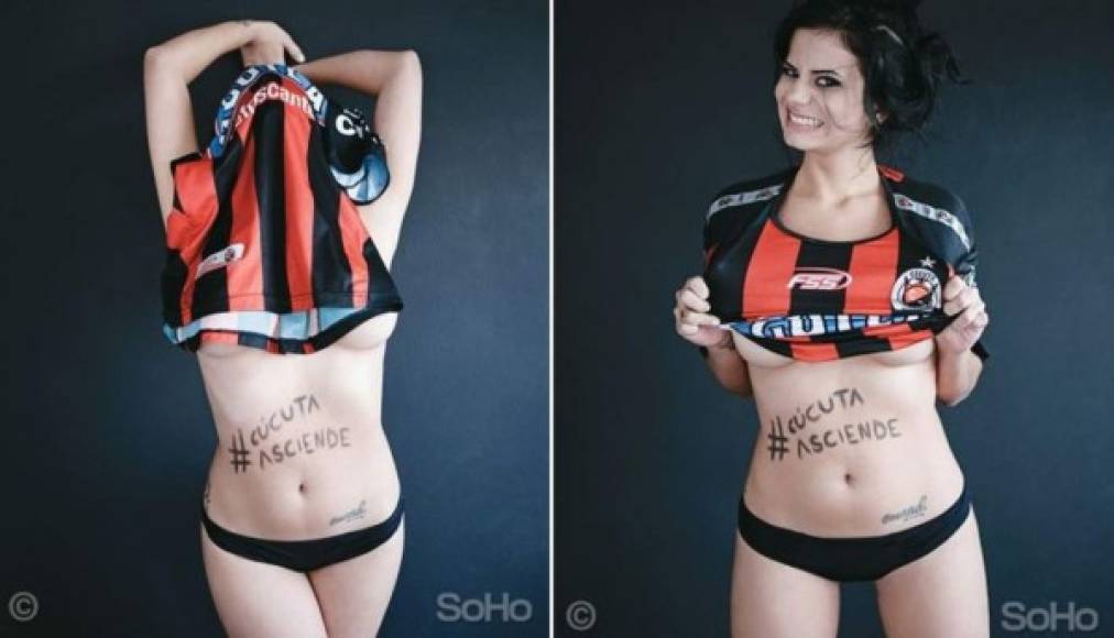 Alejandra es hincha acérrimo del Cúcuta Deportivo que ascendió este año a la primera división del fútbol 'cafetero'.