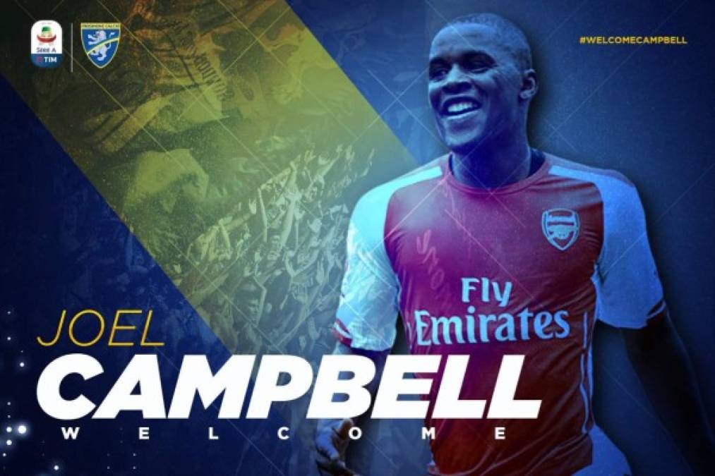 El Arsenal ha oficializado este viernes el traspaso del internacional costarricense Joel Campbell al Frosinone Calcio de la Serie A italiana.