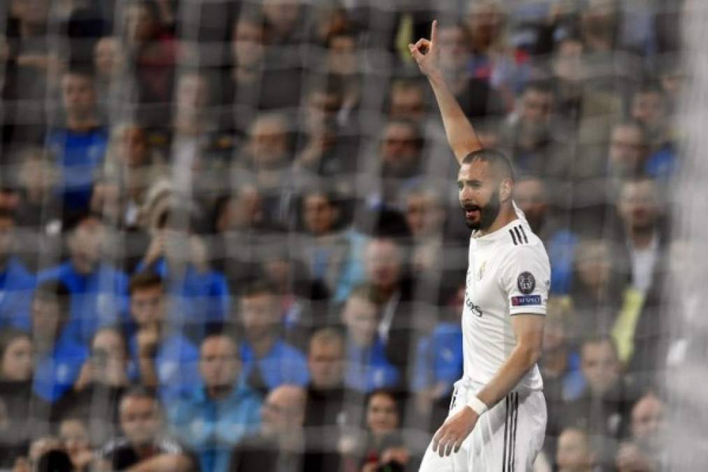 El delantero francés Karim Benzema se reencontró con las redes y abrió el marcador en el minuto 11 de la primera parte.
