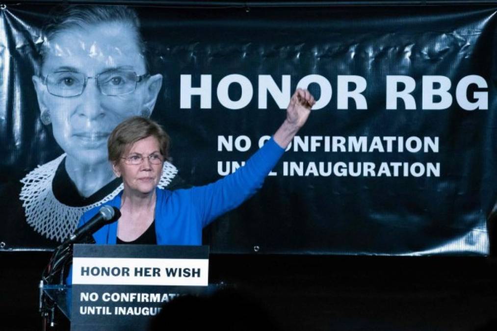 La senadora y excandidata presidencial Elizabeth Warren pidió al Senado respetar el último deseo de RGB quien afirmó en sus últimos suspiros que no se designara a su sucesor hasta después de las elecciones.