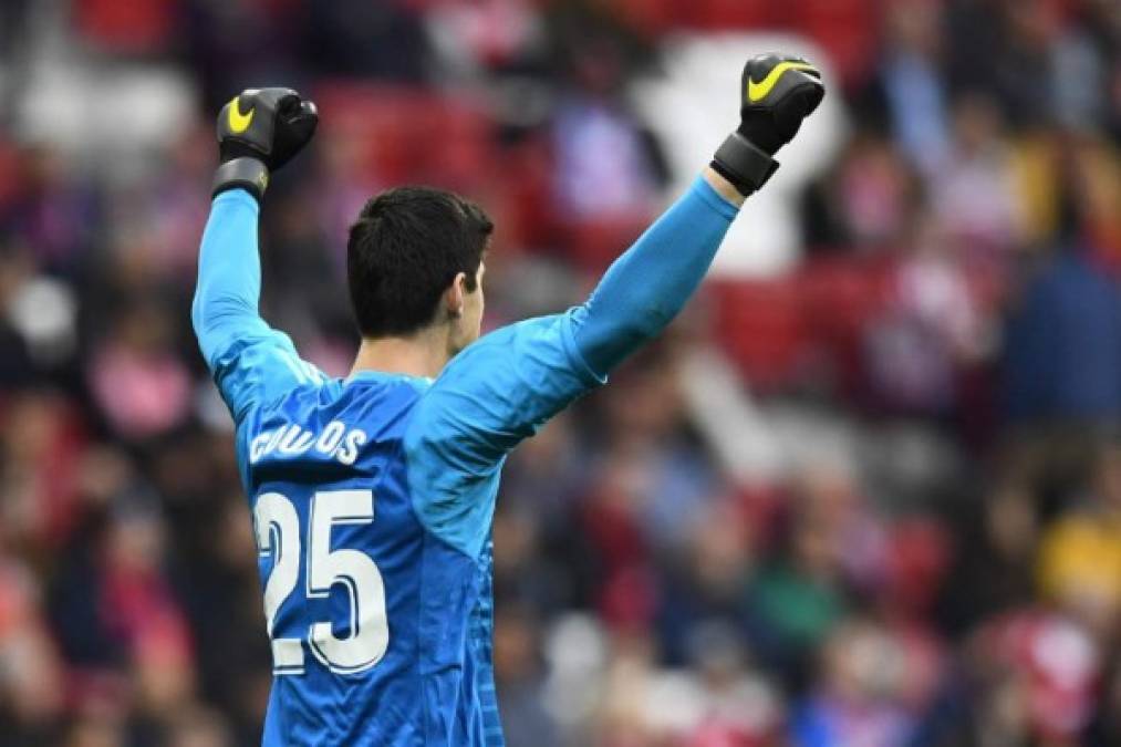 Tras el pitazo final, el belga Courtois festejó a lo grande ya que fue señalado de 'rata' por la afición del Atlético.