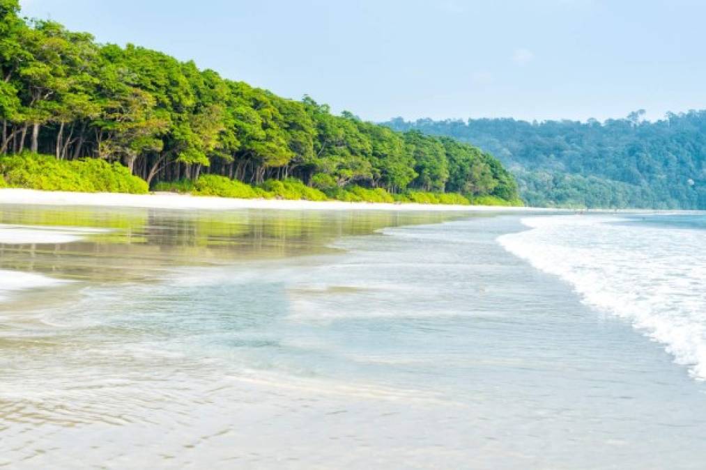12. Playa Radhanagar: La espectacular playa de la India es famosa por su arena sedosa, con un bosque que proporciona una agradable sombra y agua turquesa, algunos tramos con un fondo de arena ideal para nadar y algunas con excelentes arrecifes de coral que son ideales para el buceo.