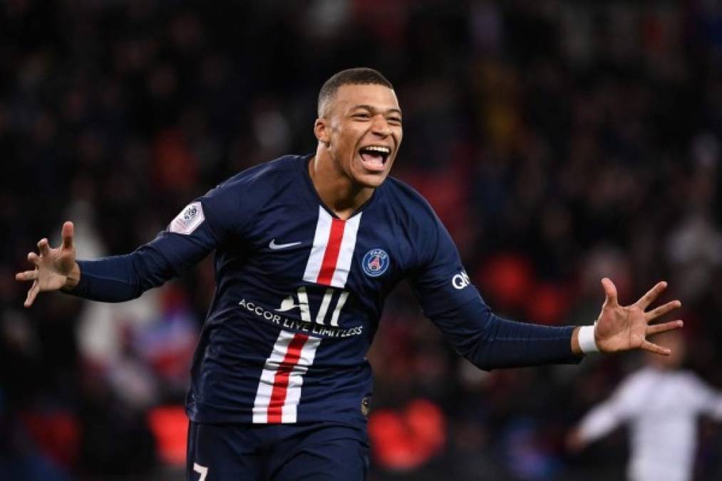 13. Kylian Mbappé (Paris Saint-Germain) - El delantero francés del PSG también se quedó con 18 goles en su casillero en la Liga francesa y sumó 36 en la clasificación de la Bota de Oro 2019-20.