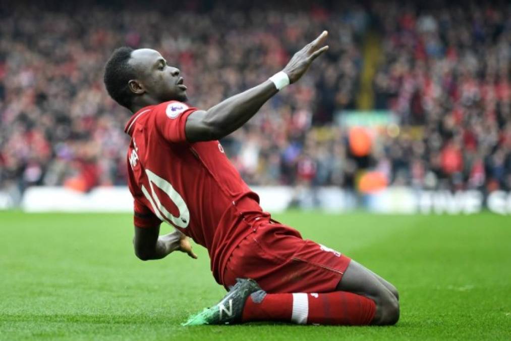 14. Sadio Mané: El extremo senegalés suma 18 goles con el Liverpool en la Premier League de Inglaterra.