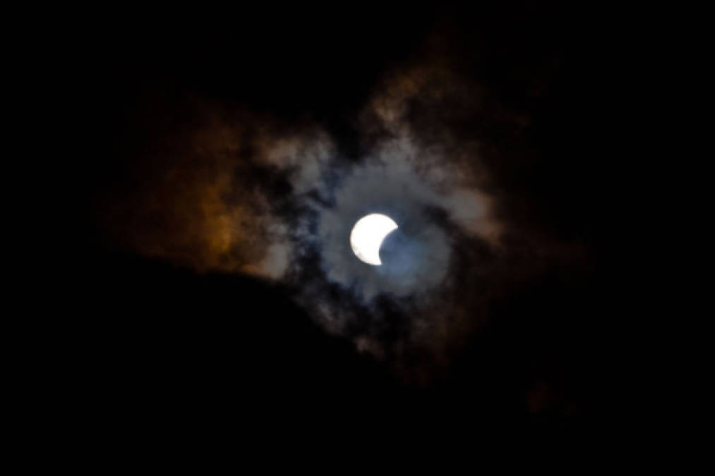 El eclipse solar, desde Tenerife. AFP