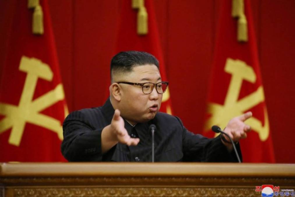This picture taken on June 18, 2021 and released from North Korea's official Korean Central News Agency (KCNA) on June 19 shows North Korean leader Kim Jong Un attending the fourth day sitting of the 3rd Plenary Meeting of the 8th Central Committee of the Workers' Party of Korea in Pyongyang. (Photo by - / KCNA VIA KNS / AFP) / South Korea OUT / ---EDITORS NOTE--- RESTRICTED TO EDITORIAL USE - MANDATORY CREDIT 'AFP PHOTO/KCNA VIA KNS' - NO MARKETING NO ADVERTISING CAMPAIGNS - DISTRIBUTED AS A SERVICE TO CLIENTS / THIS PICTURE WAS MADE AVAILABLE BY A THIRD PARTY. AFP CAN NOT INDEPENDENTLY VERIFY THE AUTHENTICITY, LOCATION, DATE AND CONTENT OF THIS IMAGE --- /