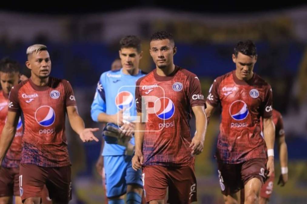 La amargura de los jugadores del Motagua tras la derrota contra el Real España.