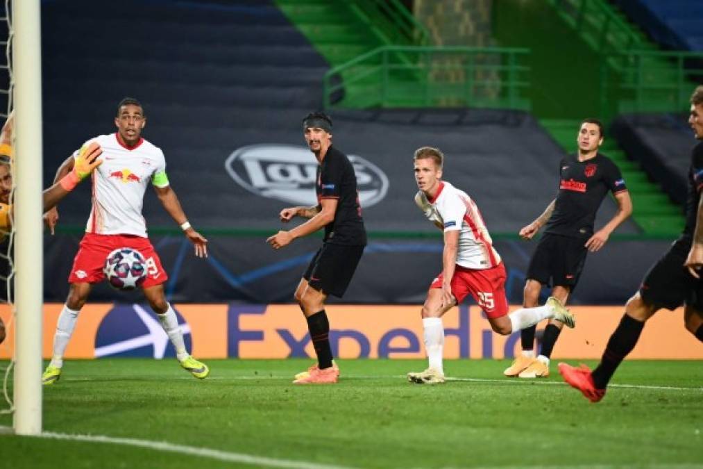 El centrocampista español Dani Olmo abrió el marcador en Lisboa para el RB Leipzig con un cabezazo.