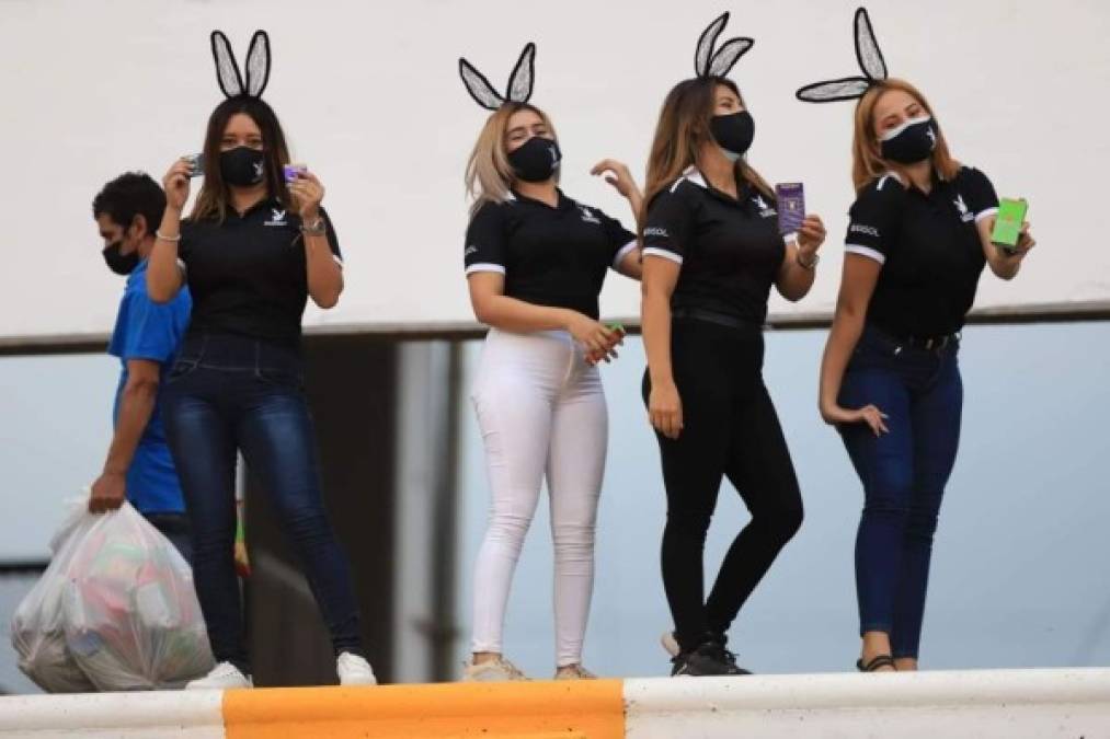 Las conejitas que se robaron el show en las gradas del estadio Olímpico. ¿Quiénes son?