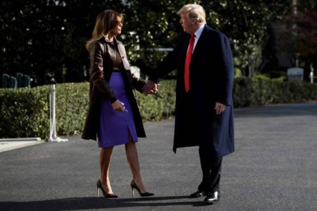 Desde que salió de EEUU rumbo a Argentina, el viernes por la mañana, Melania se mostró impecable en su vestuario.