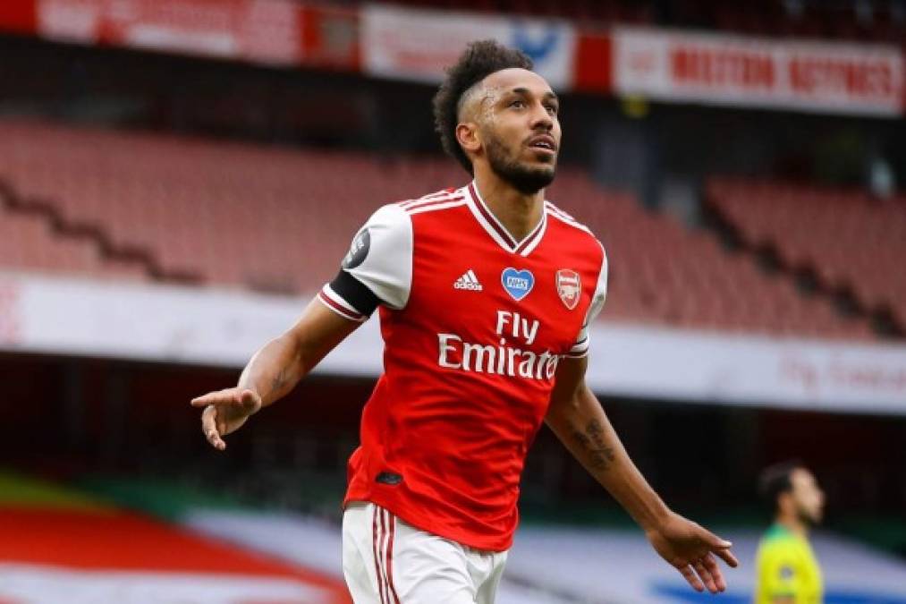 10. Pierre-Emerick Aubameyang (Arsenal) - El delantero gabonés llegó a 20 goles en la actual campaña con los Gunners en la Premier League y acumula 40 puntos en la clasificación de la Bota de Oro 2019-20.