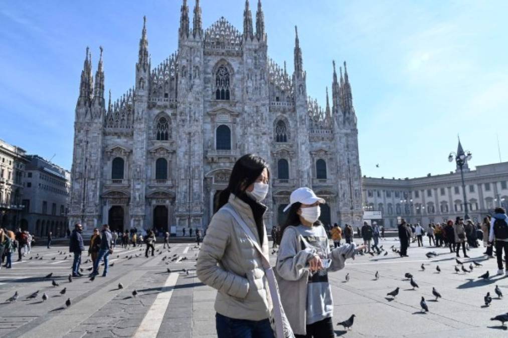 Italia, el país más afectado en Europa, es el tercero con más casos registrados en el mundo después de Corea del Sur y China.