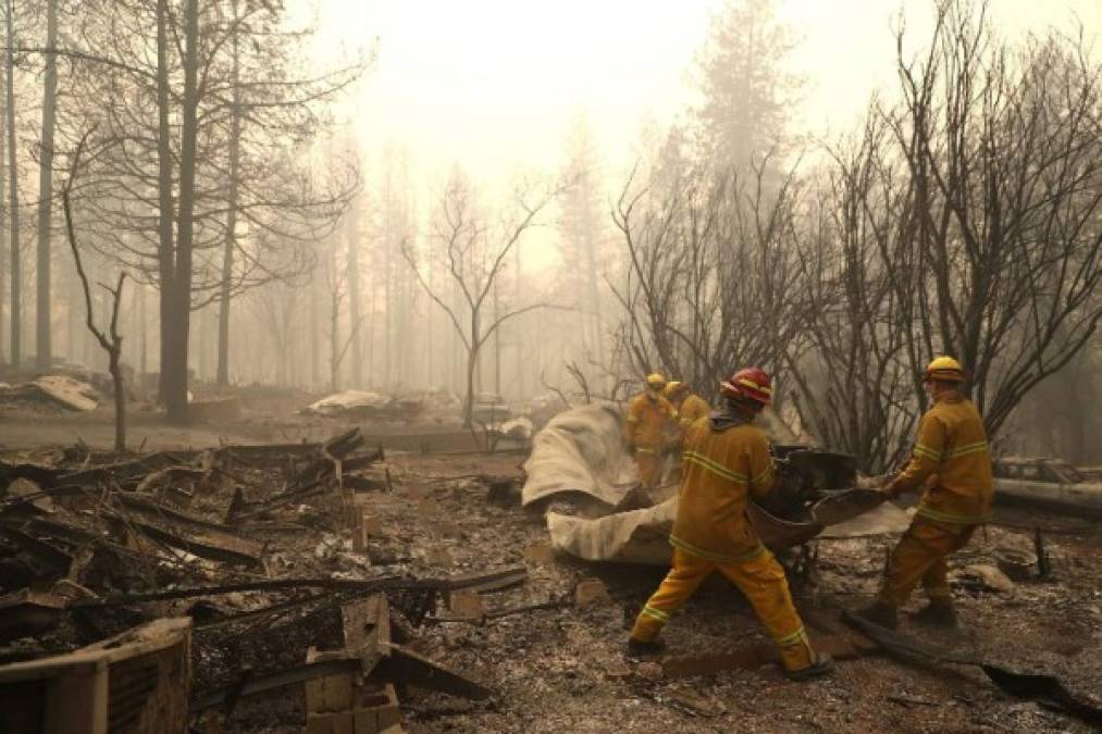 El 'Camp Fire', que se desató el jueves, destruyó 7.600 viviendas y 260 comercios en Paradise, arrasó 56.000 hectáreas del condado de Butte y está contenido en 35%, según el departamento de bomberos de California (Cal Fire).