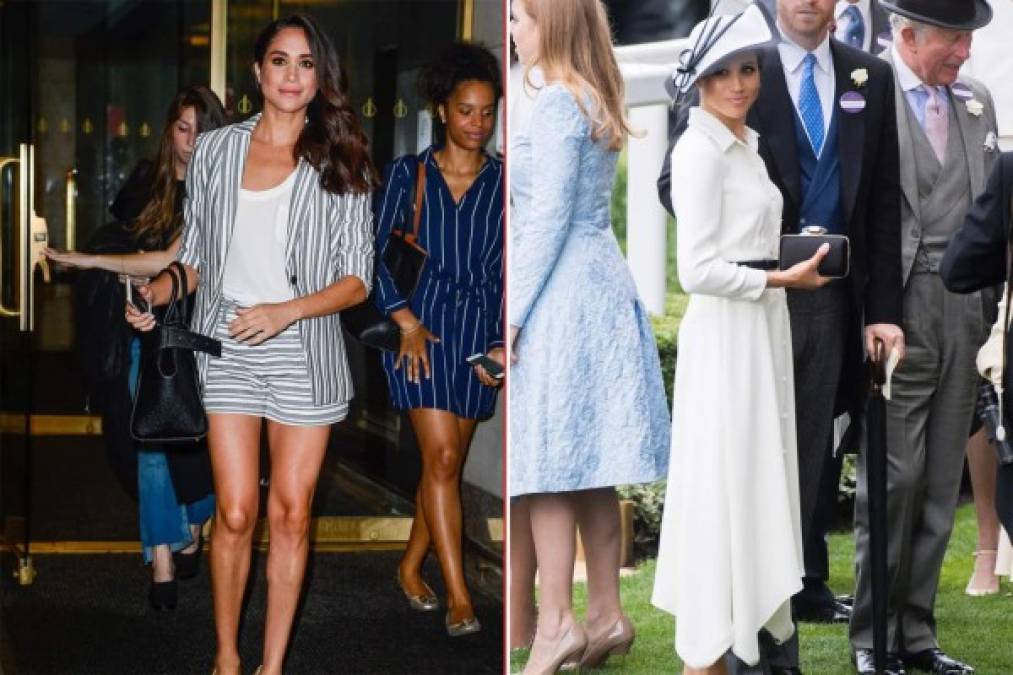 Meghan Markle renunció a las manicuras de colores oscuros, los escotes palabra de honor, los trajes bermuda, las minifaldas y los 'regalos' de diseñadores que antes recibía con frecuencia pasaron a la historia.