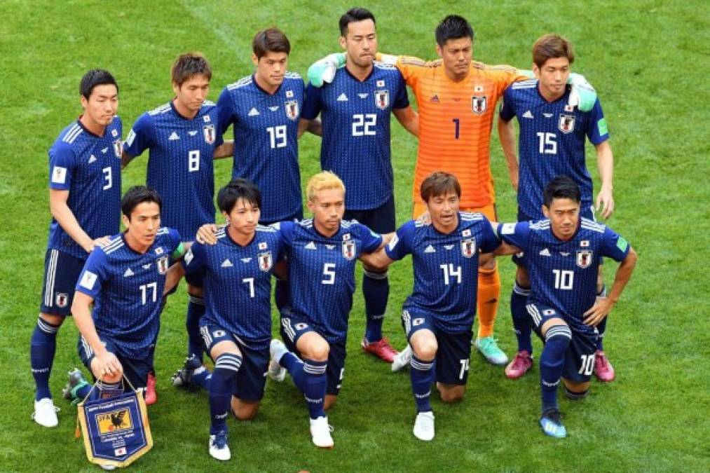 El once titular de Japón para enfrentar a Colombia. Foto AFP