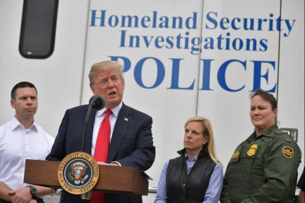 Trump brindó un breve discurso al finalizar su visita a San Diego, donde defendió la necesidad del muro para proteger la seguridad de Estados Unidos.