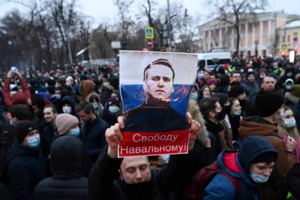 Rusia acusó a Estados Unidos de 'injerencia' en las protestas por la libertad de Navalni. Su embajada en la capital rusa había publicado un listado de los lugares de la manifestación. Foto AFP