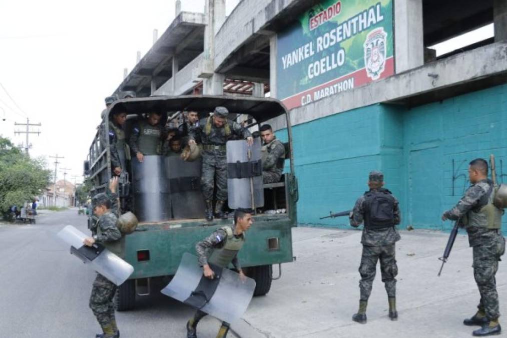 Máxima seguridad para el partido entre los dos clubes sampedranos.