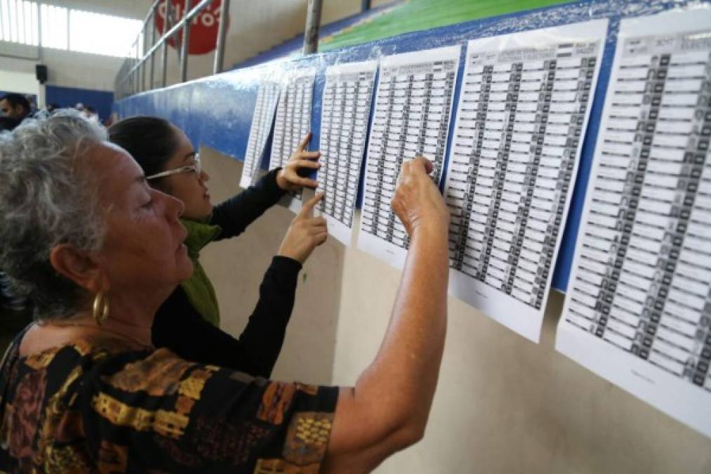 Una ciudadana busca su nombre en el padrón electoral para ejercer el sufragio electoral.