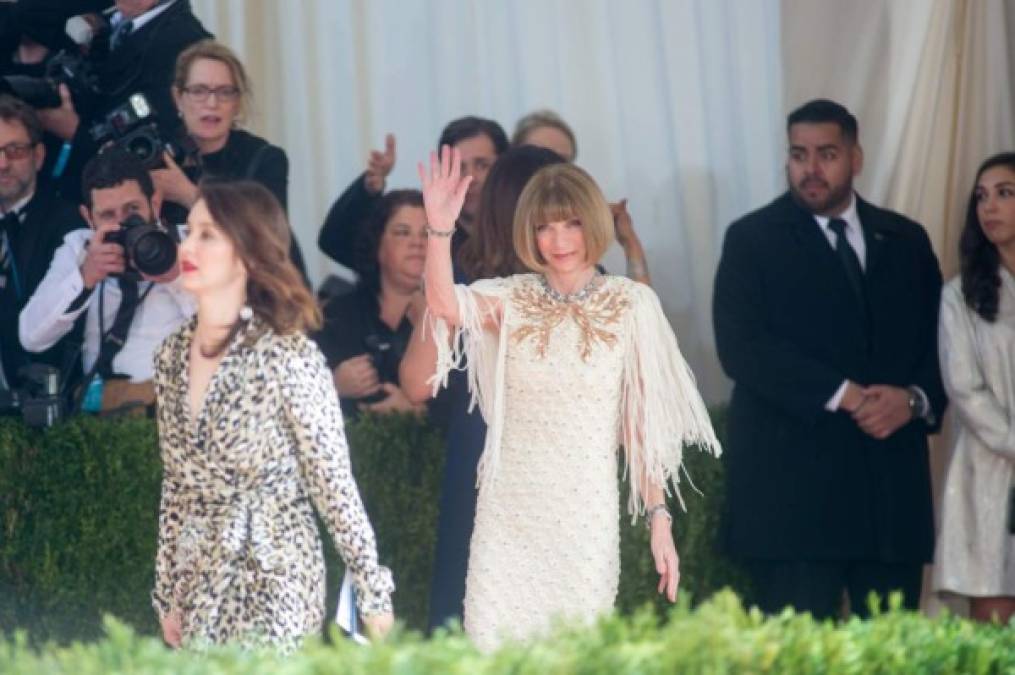 La anfitriona Anna Wintour fue la primera en llegar al evento.