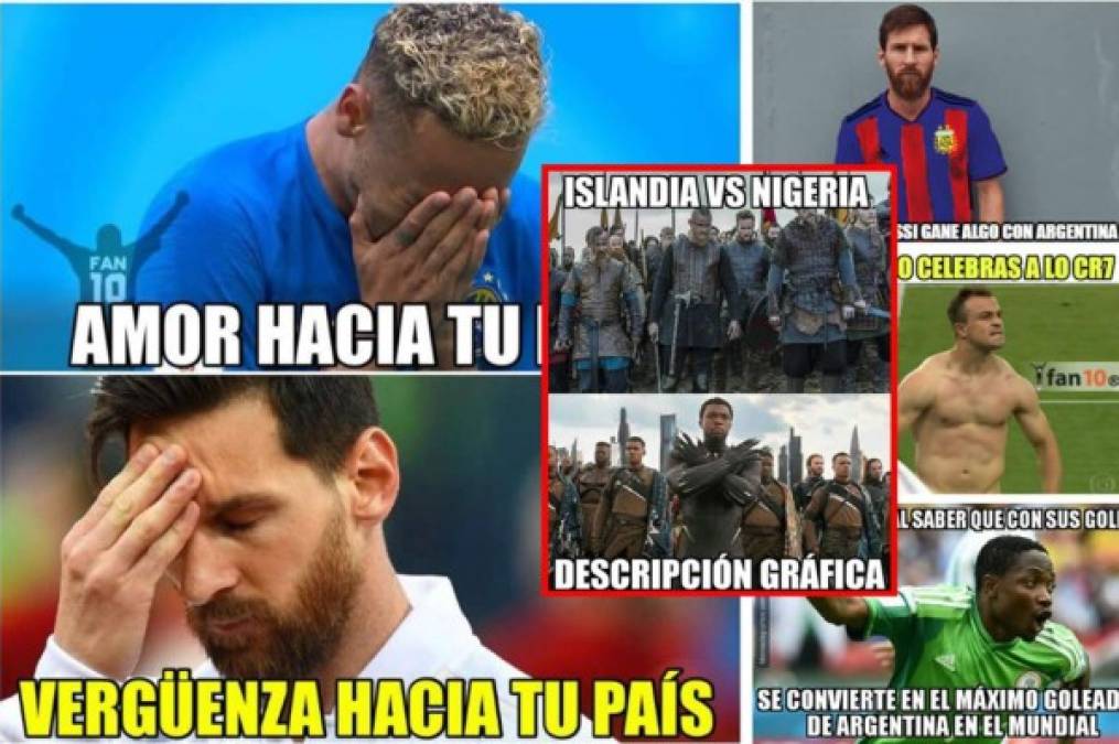 Los últimos partidos del Mundial de Rusia 2018 nos han dejado divertidos memes, en los que Messi, Argentina, Neymar, Nigeria y otros son protagonistas.