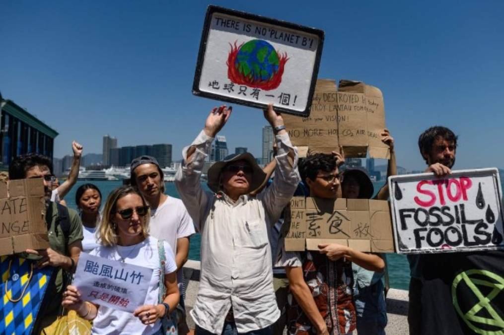 Hong Kong también se sumó a las protestas en favor del medioambiente.