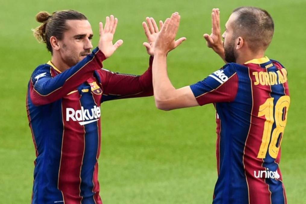 Griezmann agradeció a Jordi Alba por la asistencia.