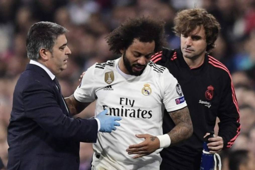 Marcelo tuvo que abandonar el terreno de las acciones y peligra de perderse el clásico de este domingo ante Barcelona.