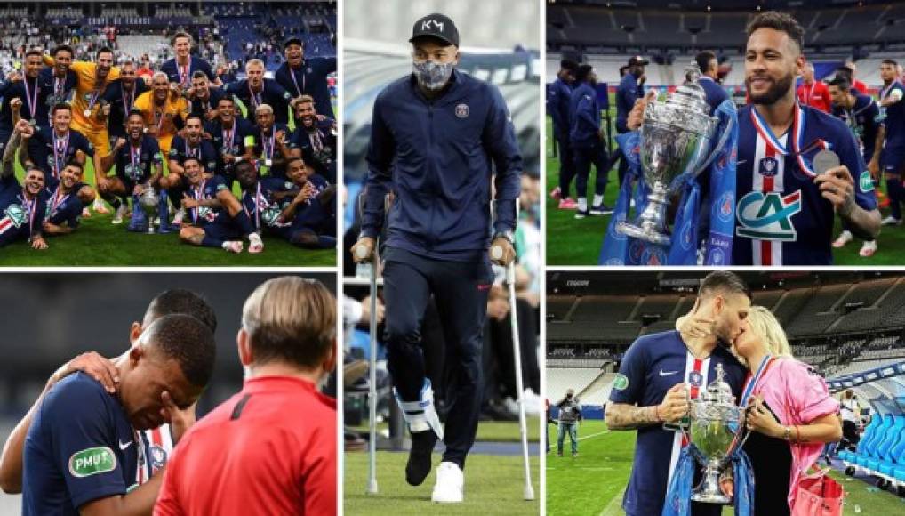 Las imágenes de la coronación del París Saint Germain (PSG) como campeón de la Copa de Francia tras ganar en la final al Saint-Etienne en el Stade de France. Mbappé fue protagonista.