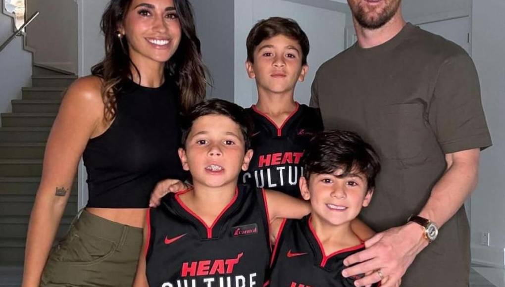 Messi está pasando por un buen momento en Estados Unidos con su esposa Antonela Roccuzzo y sus hijos Thiago, Mateo y Ciro.