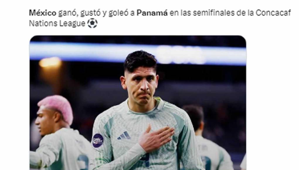 El sitio Goal.com dice que “¡el Tri se sacude la presión y avanza a la final!”. “México ganó, gustó y goleó a Panamá en las semifinales de la Concacaf Nations League”, agregó.