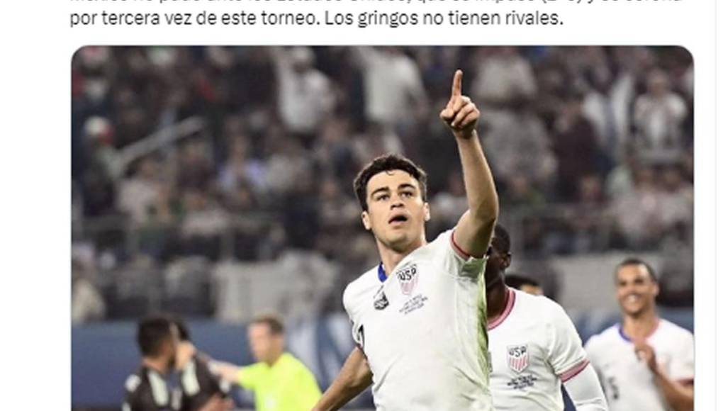 El periodista hondureño Gustavo Roca, de Diario Diez, asegura que “los gringos no tienen rivales” después de ganarle una nueva final a México.