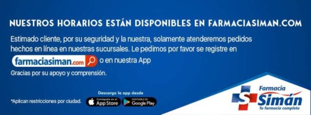 Farmasia Simán publicó en sus redes sociales la siguiente información: Estimados clientes, tenemos un alto volumen de solicitudes de pedidos a domicilio. Es posible que no podamos atenderlos todos. Les pedimos por favor, hagan su pedido en línea para pasarlo a recoger a la sucursal de su conveniencia. Cualquier consulta o comentario que deseen hacernos en este momento, favor escribirnos al inbox. Les pedimos por favor su comprensión. Teléfono: 2516-1010