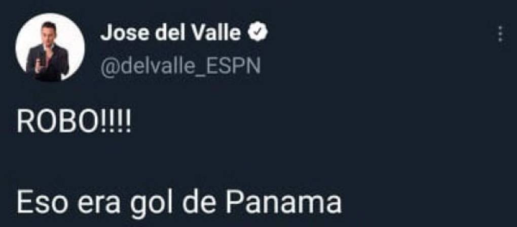 José Del Valle de ESPN señaló en sus redes sociales que fue un 'robo' el que se le hizo a Panamá.