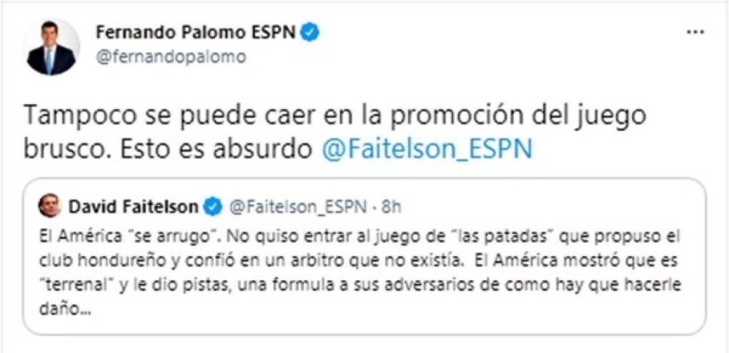 “Tampoco se puede caer en la promoción del juego brusco. Esto es absurdo”, contestó el periodista salvadoreño a las palabras de Faitelson.