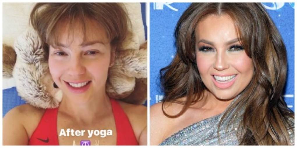 Su tía Thalía, también ha optado por dejarse ver sin una gota de maquillaje a través de fotos que ella misma comparte en sus redes sociales.
