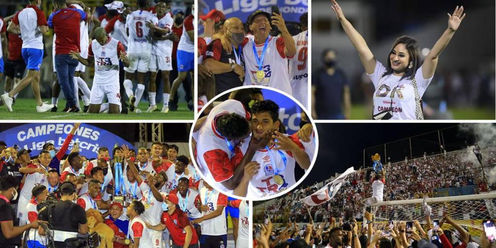 Las imágenes de la celebración del Olimpia tras conquistar el tetracampeonato al ganar al Real España (0-1) en la Gran Final del Torneo Apertura 2021.
