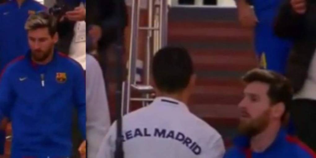 El buen rollo entre Messi y CR7 comenzó antes del inicio, ambos se cruzaron en los pasillos y se dieron su respectivo saludo.
