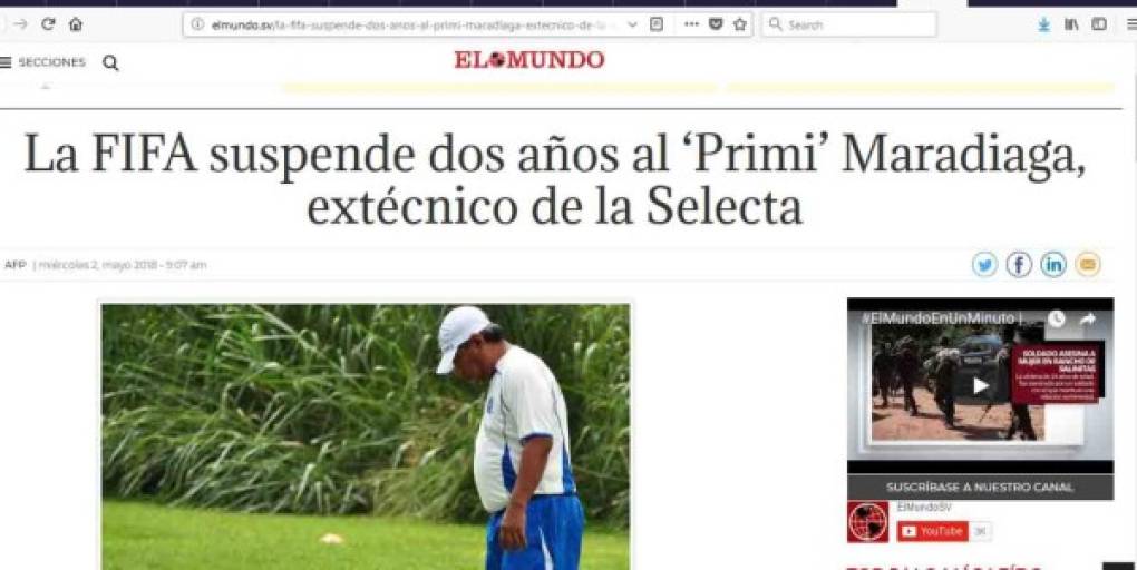 La prensa de El Salvador.