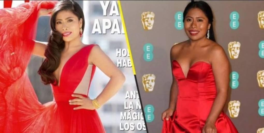 Un usuario hizo una comparación de Yalitza fotografiada en una alfombra roja.