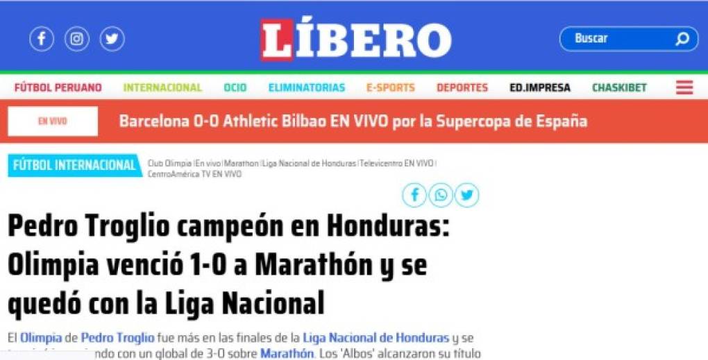 Diario Líbero de Perú.